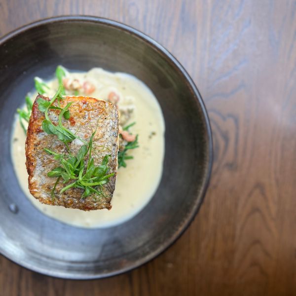 The Perfect Pair: Pan-Fried Hake with Lemon Dill Crushed Potatoes, Samphire, Brown Shrimp and Caper Cream & Jim Barry, Assyrtiko