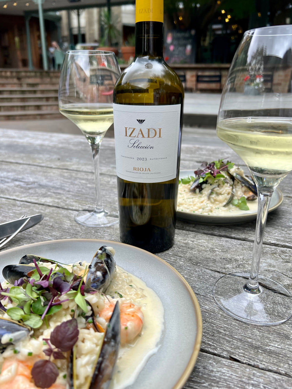 The Perfect Pair: Seafood Risotto & Izadi, Rioja Blanco