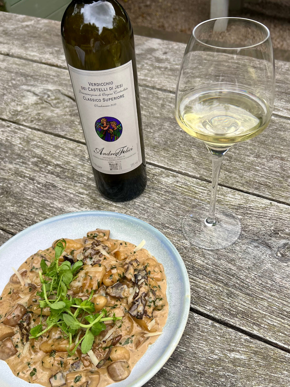 The Perfect Pair: Creamy Mushroom and Truffle Gnocchi & Andrea Felici, Verdicchio dei Castelli di Jesi