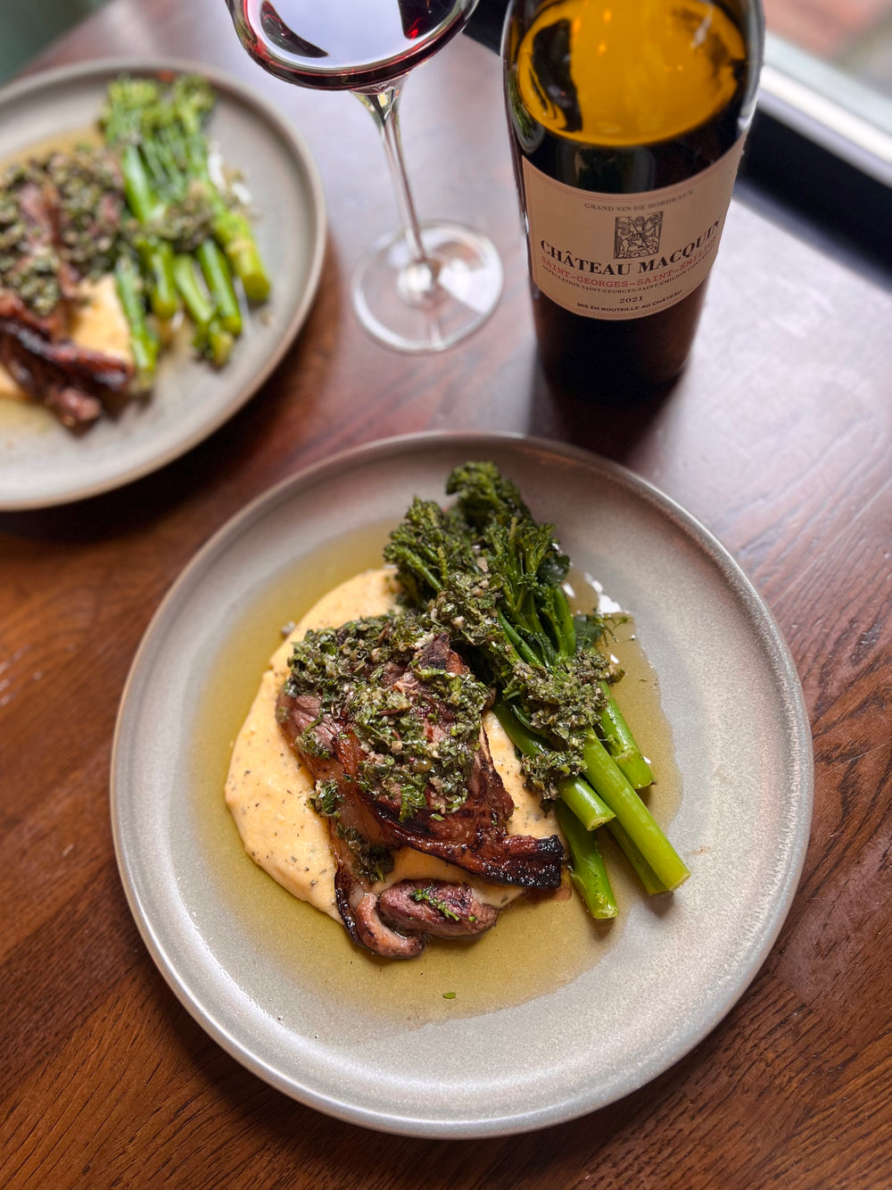 The Perfect Pair: Lamb Chops with Rosemary Polenta, and Mint Salsa Verde, Château Macquin, Saint-Georges-Saint-Émilion